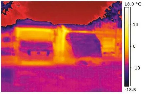 vlevo vozidlo bez termoizolace, vpravo s termoizolací LUX-DUO